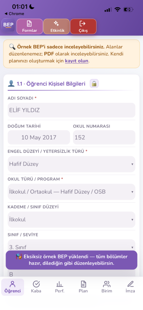 Öğrenci Kişisel Bilgileri