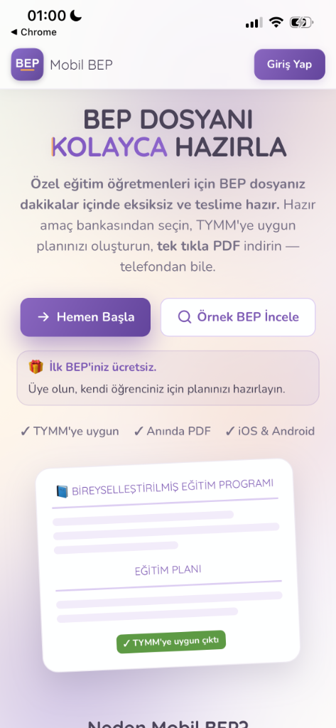 Mobil BEP Karşılama